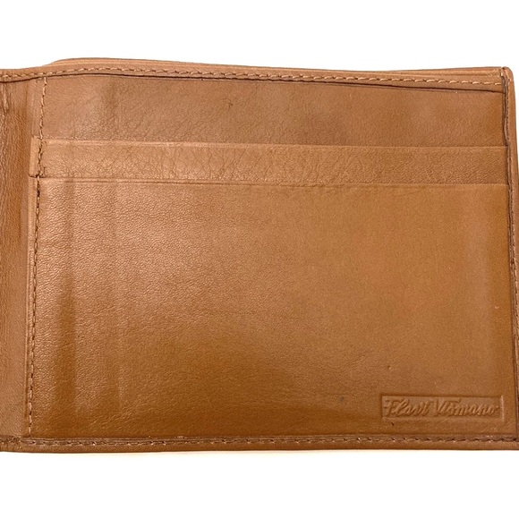 Flavi Vismano Men's Tan Bi-Fold Italian Leather Wallet - Picture 6 of 8